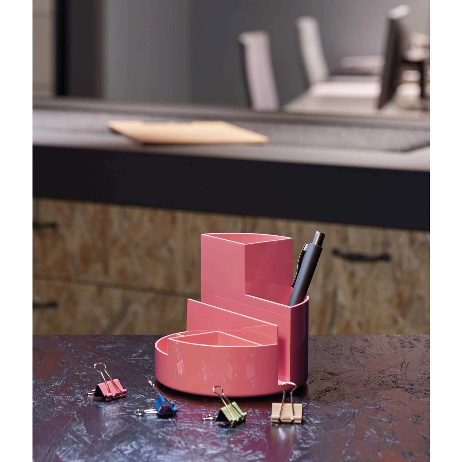 MAUL Rundbox – Schreibtisch-Organizer Ø 14 cm, Pink